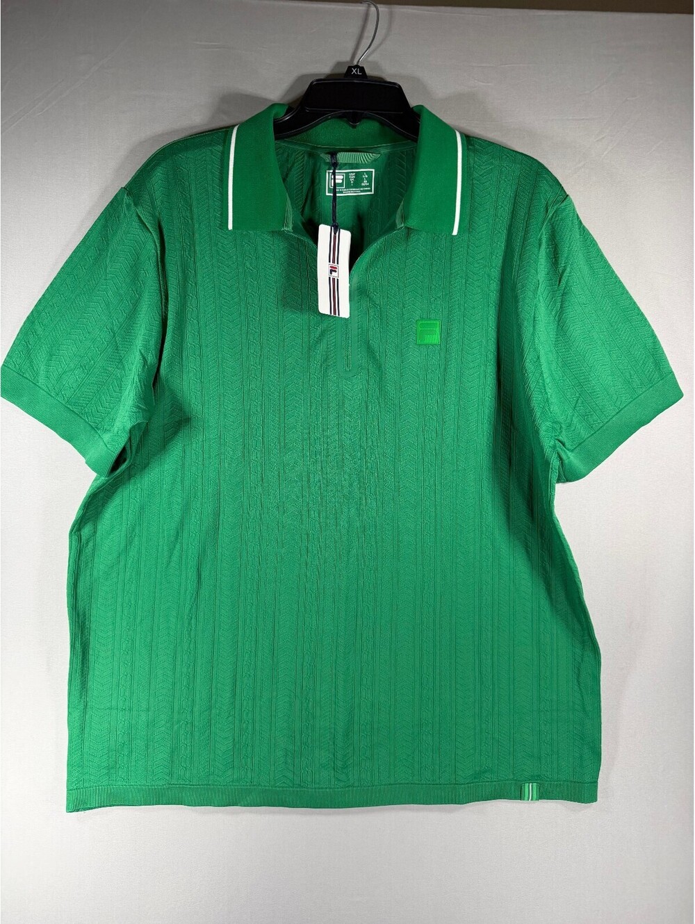 Fila Men's Green Challenger Cable Zip Polo Shirt Size Large NWT